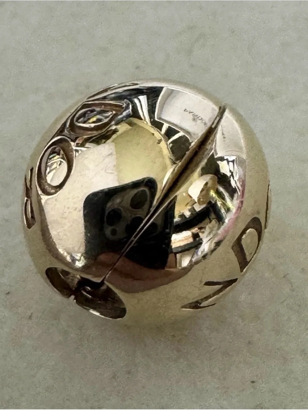 Pandora “Signature Ball” 14k Solid Gold Clip Charm!